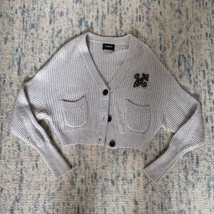 The Kooples Light Gray Cropped Cardigan